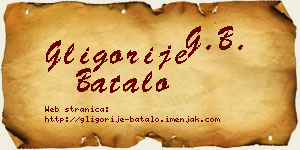 Gligorije Batalo vizit kartica